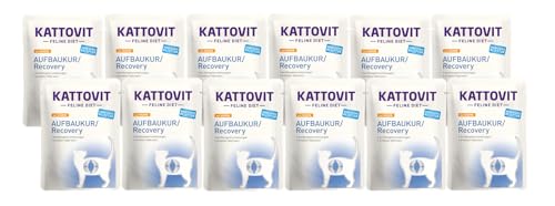 Kattovit Feline Diet Aufbaukur/Recovery 12 x 85g | mit einem besonders hohen Energiegehalt in Einer leicht verdaulichen Zusammensetzung | Nassfutter...