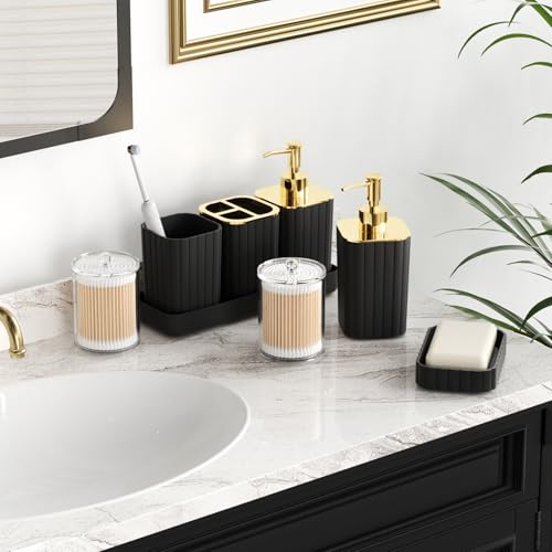 image for XLHOMO Bathroom Accessories Set - Gorgeous Black Bathroom Set, 10PC Ba