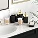 XLHOMO Bathroom Accessories Set - Gorgeous Black Bathroom Set, 10PC Bathroom Accessory Set, Toilet Brush, Trash Can, Qtip Holder & Soap Dispenser