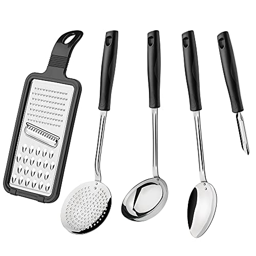 Jogo Utensilios Inox 5 pe&ccedil;as Easy Preto - Tramontina