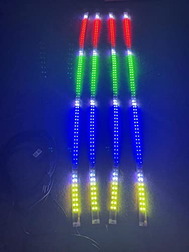 Sando Tech Double Row Dream Color Chasing & RGB x8PCS 5FT 60inch IP68 for Polaris Slingshot Hood Grill Light Strips Underglow Light Kit 12V 8Plug Sync Bluetooth&Remote Ctrl for Making LED Wheel Light