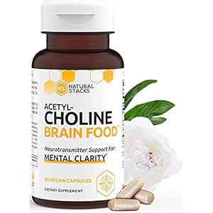 NATURAL STACKS Acetylcholine Brain Food with Alpha GPC Choline – Helps Clears Brain Fog, Improves Mental Drive & Mood…