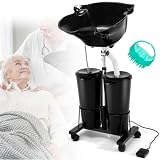 ZQFHSX Lavatesta Portatile, lavandino per Lavare i Capelli con Pompa elettrica, 2 secchi, Altezza e angolazione del lavabo Regolabili, Salone di Bellezza Domestico