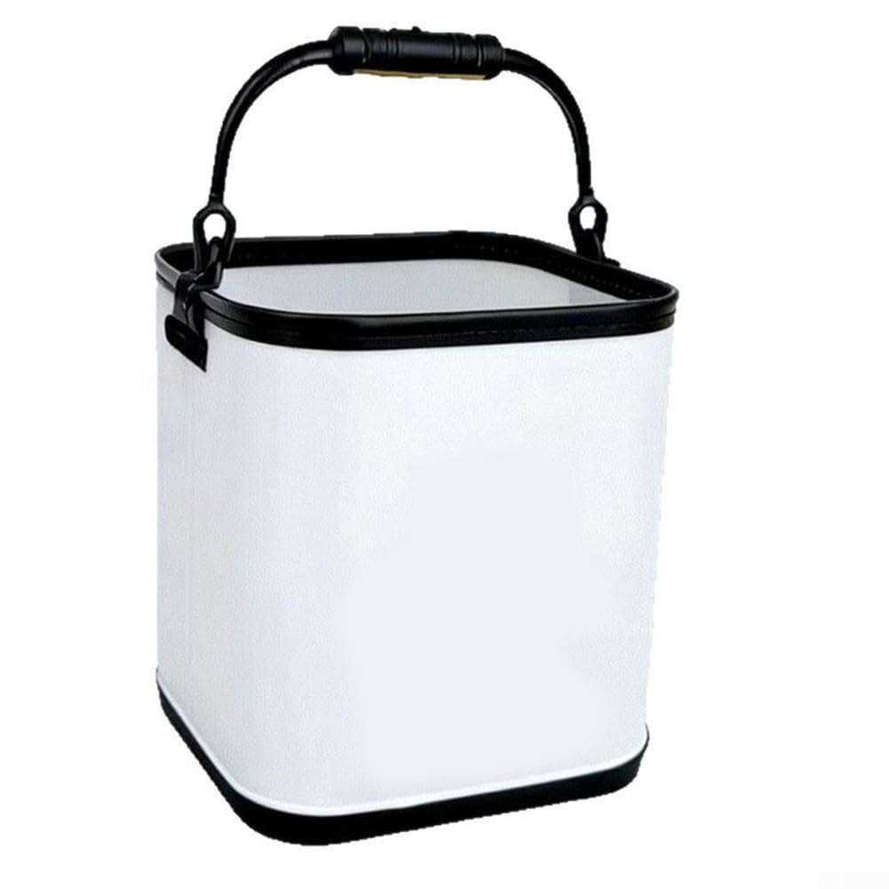 EVA Faltbareimer 24x24cm Robust Leicht(white) | Wasserdichtes EVA-Material, faltbares Design, ideal für Angeln, Camping, Autowäsche, robust