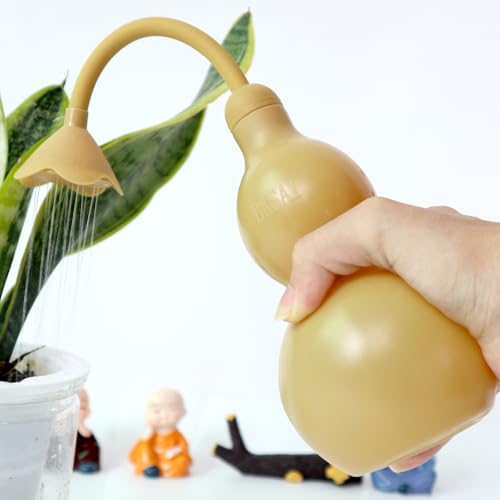 BKSAI Petit Arrosoir Plante Interieur Arrosoir Jardin en Forme de Gourde 325ML Petit Arrosoir pour Arroser d'une Main, Arrosoir pour Bonsaï Plantes Fleurs -...