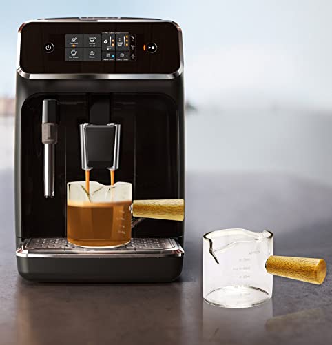 Juego de 2 Vasos Medidores para Espresso con Mango de Madera 100 ml miniatura 6