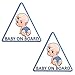 Biomar Labs 2 x PVC Sticker Autocollant Vinyle Bébé à Bord Bleu Baby on Board B 174