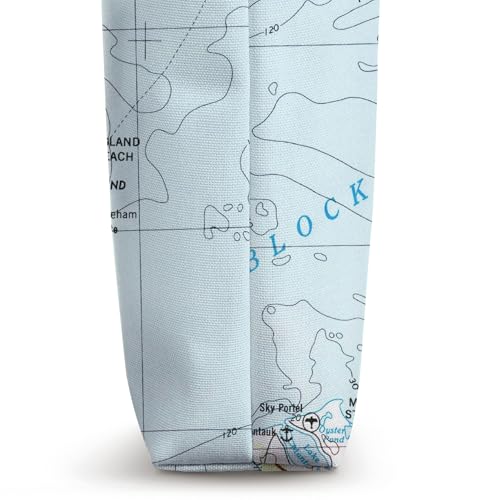 Bolso Tote Vintage con Mapa Marítimo Block Island 1947 miniatura 3