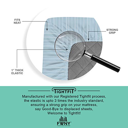 Fisher West Newyork Manhattan, Sheets For Queen Size Bed, 1000 Tc Bedsheets With Pillow Covers For Bedroom Décor, Tightfit Elastic Pocket 17" Wrinkle, Fade Resistant Fitted Sheet Set (Blue, 6 Pcs) #TOP3