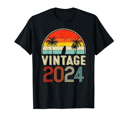 Vintage 2024 Classic Birthday 2024 Retro Men Women Vintage Maglietta