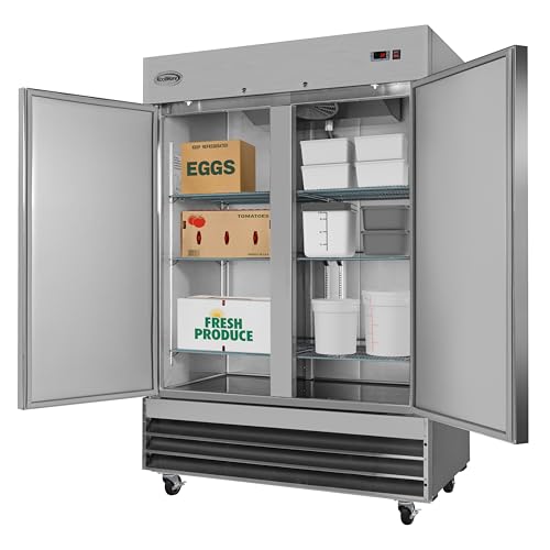 Image of KoolMore 54 inch 2 Door Stainless Steel Commercial Reach-in Refrigerator Cooler - 47 cu. ft
