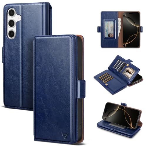 HawkBox Compatible with Samsung Galaxy S23 5G Case Wallet with Card Holder Women Men,RFID Blocking PU Leather Phone Case Flip Shockproof Protector Cover Credit Card Slot Kickstand,Blue by HawkBox - Used condition - US$13.04