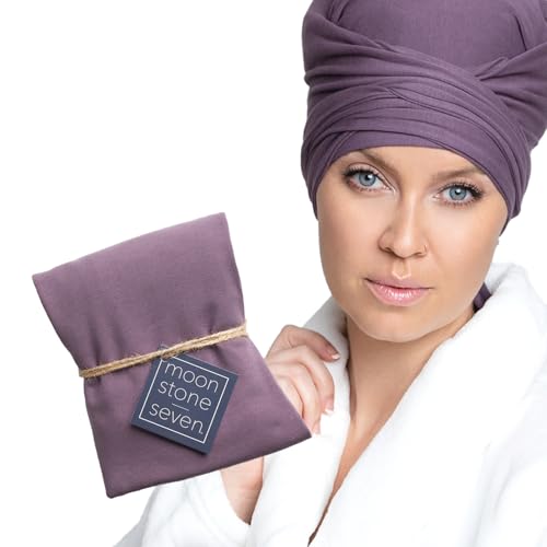 MoonstoneSeven Hair Plop - Curl Prep Wrap for Drying Shaping & Frizz Control - Soft Cotton Lycra Hair Wrap for Wavy & Curly Hair - Reduces Frizz Shortens Dry Time & Enhances Curl Definition - Purple