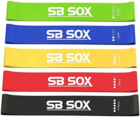SB SOX Resistance Bands Set for Men & Women – Best Workout, Exercise, Booty Bands That Don’t Roll Up – Perfect Exercise for Your Home Gym – Easy to Use, Works Great, 100% Very Durable Elastic Latex