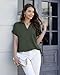 Timeson Work Tops for Women Office Professional: Wrinkle Free - Blouses for Women Fashion 2025 - Short Sleeve Business Casual Shirts Job Interview Clothes Ladies Dressy Chiffon Tunics Chive Green L
