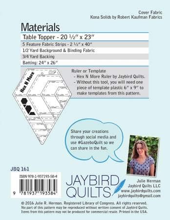 Little Jaybird Quilts Jaybird Quilts Table Topper Pattern Bundle - Gazebo, Nova, Rock Candy Quilting Patterns for Adults, Multicolored, Modern, All Seasons image 4