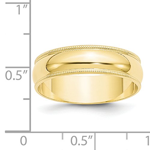 Solid 10k Yellow Gold 6 mm Round Milgrain Wedding Band Ring4