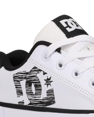 DC Women's Chelsea Platform Sneaker, White/Black, 7.52