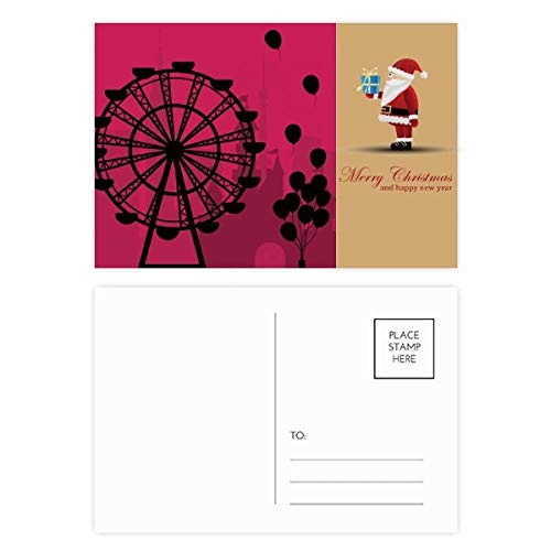 Cartes postales Père Noël grande roue lot de 20 avec ballons