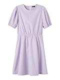 Innenmaterial: Cotton name it Girl\'s NLFFILUCCA SS Dress Kleid, Purple Heather/Stripes:Stripes, 140