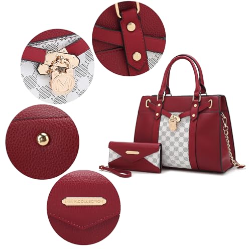 Image of MKF Collection Crossbody Tote Bag for Women & Wristlet Wallet Purse Set - PU Leather Top-Handle Satchel Shoulder Handbag