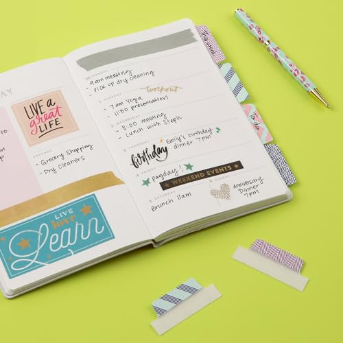 Image of Avery Margin Ultra Tabs, 2.5 inch x 1 inch, Assorted Color Geometric Designs, 24 Repositionable Page Tabs (74897)