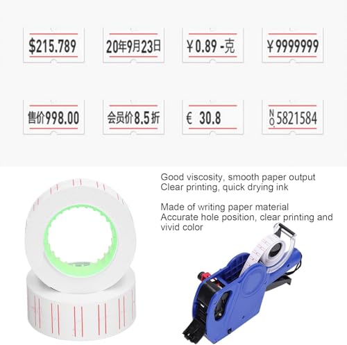 Image of SAMVARDHAN Price Labels Paper Tag Mark Sticker for MX-5500 Price Gun Labeller, 10 Rolls (White)