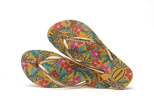 Chinelo Slim Tropical, Havaianas, Feminino, Mostarda, 37/38