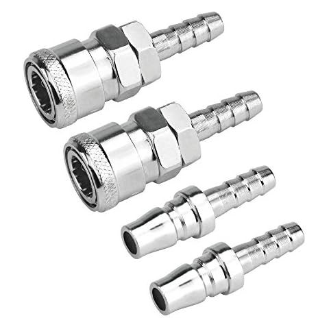 KLYNGTSK 4 PCS Quick Release Gas Hose Copper Nozzle Zinc Alloy Copper Nozzle Coupling Connector 8mm Quick Release Gas Connector for Motorhomes and Caravans BBQ/Patio Heater Hose Assemblies (SH+PH) Cover