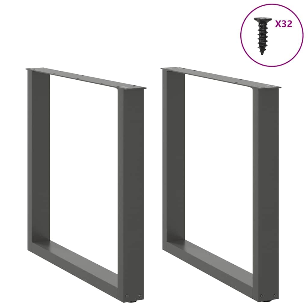Gambe da Tavolo per Tavolino e Panca, Supporti per Mobili in Metallo a Forma di U con Livellatori Regolabili, Staffe Preforate e Viti per Progetti Fai da Te (90 x (72-73) cm)