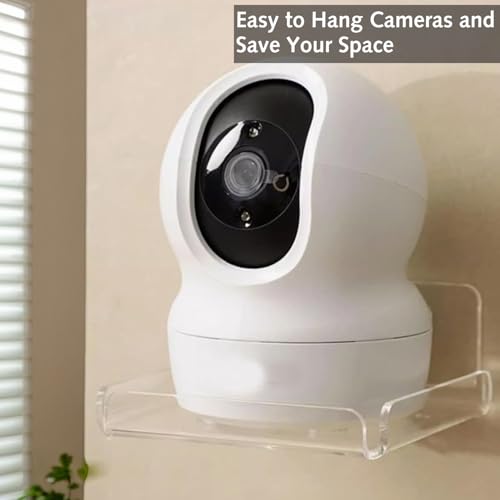 Luxiremi 2Pcs Small Shelf,Mini Wall Mounted Hanging Display Shelves,Small Floating Shelves Wall-Mounted Shelf for Security Cameras Baby Monitors - Image 3