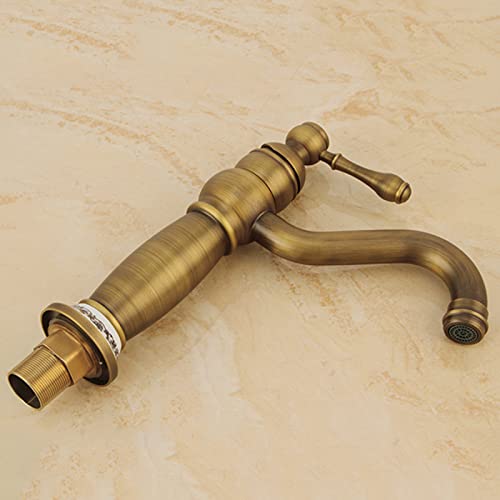 Robinet de salle de bain doré rétro pour lavabo ancien - 2
