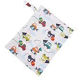 ELAYARD 幼児用おむつバッグ 防水多目的ポーチ 大容量ウェットドライ収納 アウトドア対応 青い車柄