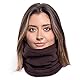 Karl Loven Damen Loop Schal Hals wärmer Herren Schnalle Winter Fleece Futter Unisex warme Hut Maske - Sport Ski Motorrad Fahrrad Snowboard Wandern Braun