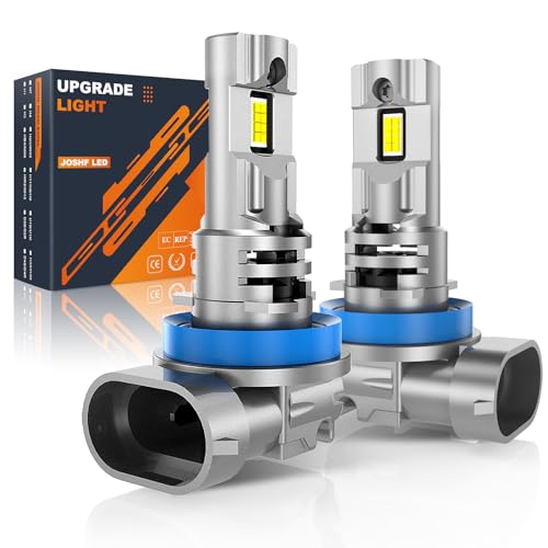 JOSHF Bombilla H11/H8/H9 LED 2024 Faro Mejorado para Coches y Motos, Anti-error CSP 24000LM 6500K Luz Blanca LED H11 Bombilla de Coche, Sustitución de Bombillas Halógenas, LED H11 DC12V, 2 Bombillas