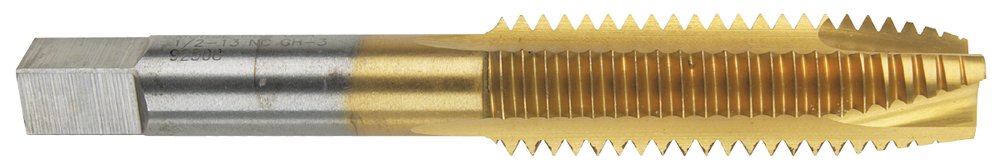 Morse Cutting Tools 92526 Spiral Point Taps, High-Speed Steel, Titanium Nitride (TiN) Coated Finish, Plug Type, H2 Pitch Diameter, 2 Flutes, 4-40 Size