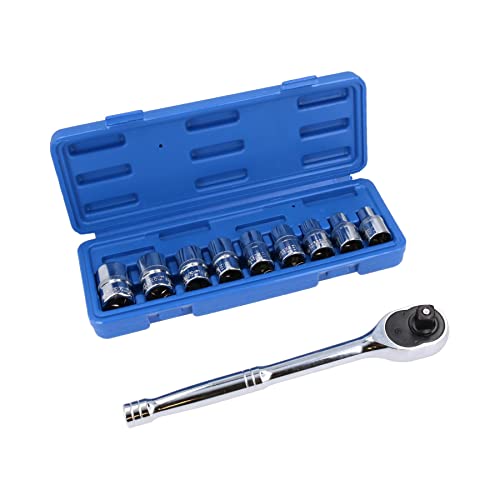 Douilles pour cliquet 1/2" indispensables pour démonter les vis Torx E de E10 à E24 - 2