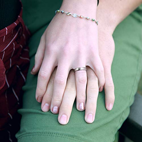 Frank S.Burton 8mm Men Tungsten Wedding Band Rings Silver Matte Polished Engagement Rings Comfort fit Size 6.5 - Thumbnail 5