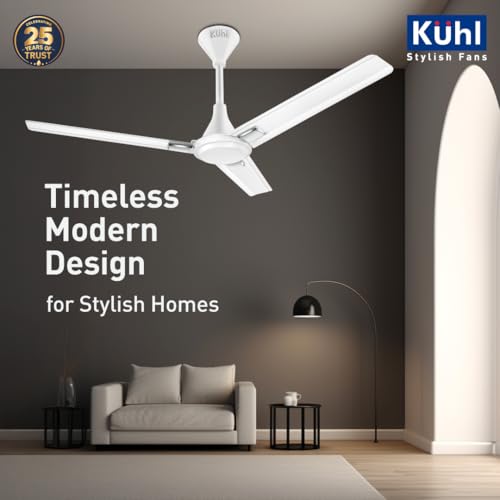 Image of KUHL Fest B2 1200mm BEE 5-Star BLDC Ceiling Fan | 28W Energy Saving (Up to 65%) | High Airflow & Low Noise | Remote as well as Regulator Operated | 5 Year Motor Warranty | ISI Marked (White)