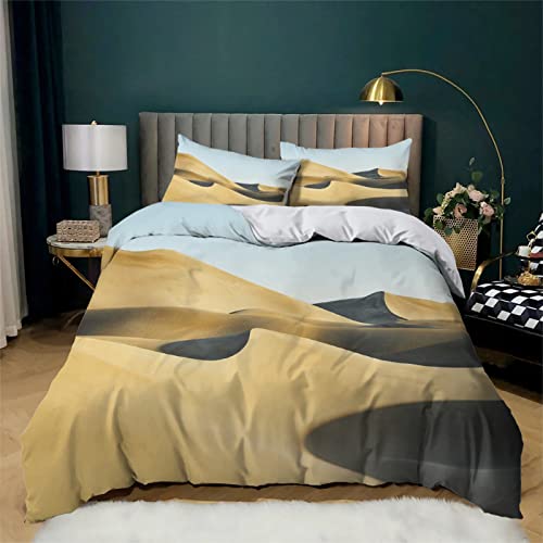 MAQUE Funda Nordica Cama 135 - Arena Amarilla Suave Microfibra Juego Funda Nordica Cama 135 - Funda Nordica 220x220 cm con Cremallera y 2 Fundas de Almohada 50x80 cm