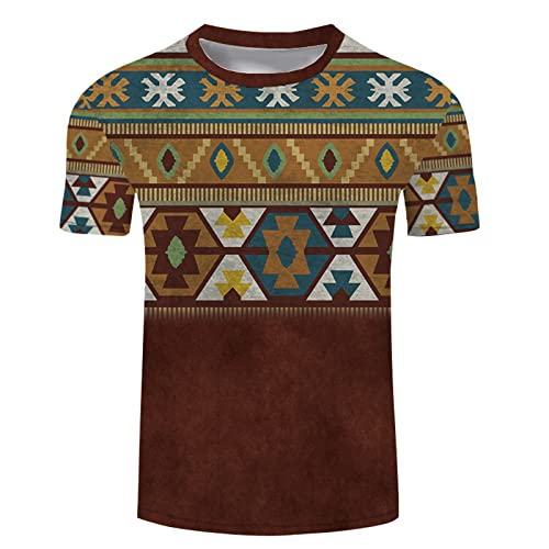 Top Shirt Digital Mens 3D Neck Sleeve Round Short