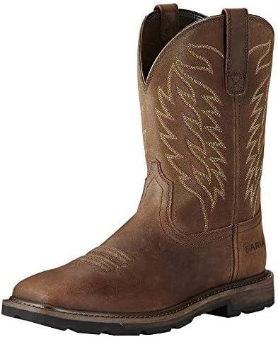 Ariat Mens Groundbreaker Wide Square Toe Work Boot Brown 11