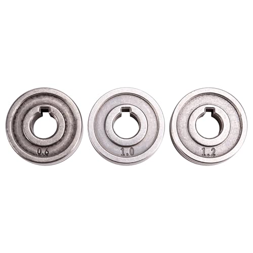 Kznifmk Rueda de Transmisión del Rodillo de Alimentación Alambre Soldadura de 3 Piezas, 0,6 Mm-1,2 Mm, Ranura en K Moleteada, Guía de Alambre MIG, Accesorios de Soldadura de Alta Calidad