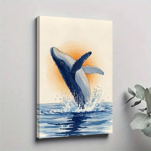 Tableau baleine décoration murale salon et chambre adulte