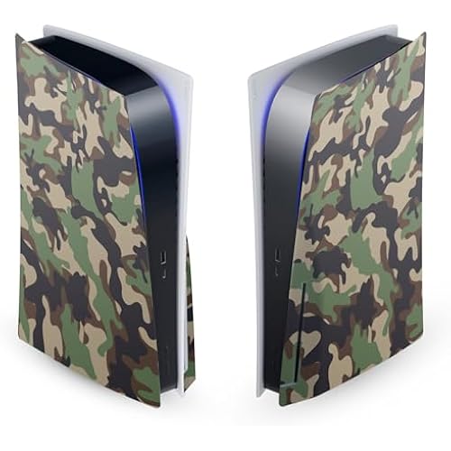 Head Case Designs Brown And Green Camo Camouflage Vinyl Faceplate Sticker Gaming Skin Decal Cover Compatible With Sony PlayStation 5 PS5 Disc Edition Console