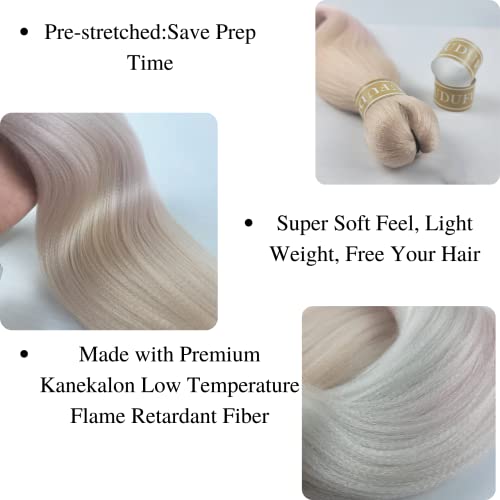 Braiding Hair Pre Stretched Pastel Blonde Pink Kanekalon Knotless Braiding Hair For Braids Packs Of 3,26",10 Oz #TOP2