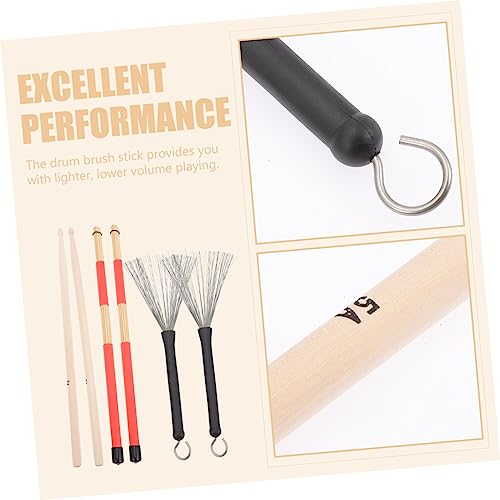 Kit de Baquetas 5A con Bolsa y Cepillo para Batería miniatura 6