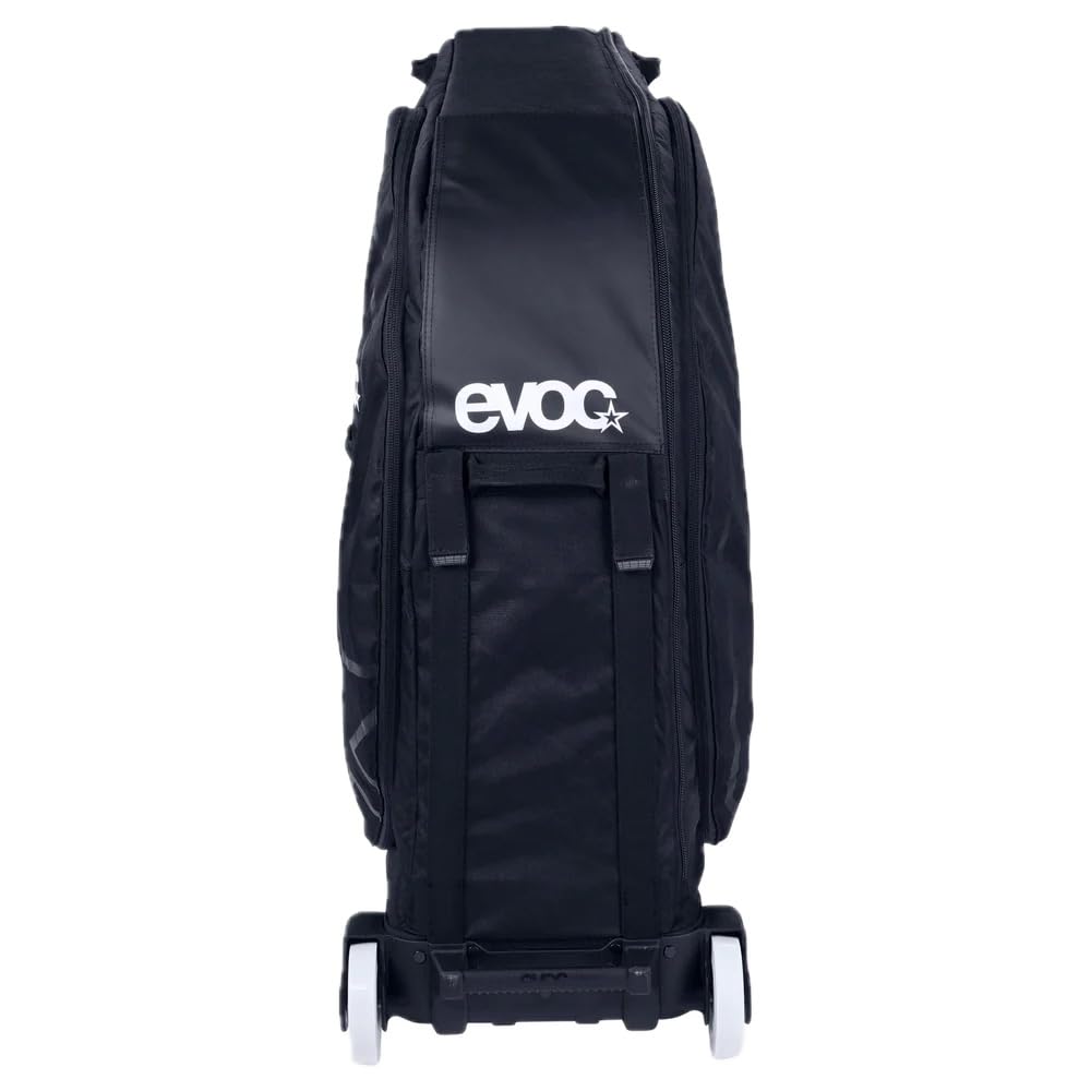 EVOC BIKE BAG PRO Fahrradkoffer (zusammenfaltbare Fahrrad-Transporttasche für Renn-, Gravel-, XC-, FR-, Enduro-, DH- & ≤29“-Räder, CLIP-ON WHEEL 3.0, max. Radstand 130 cm, BIKE STAND PRO), Black
