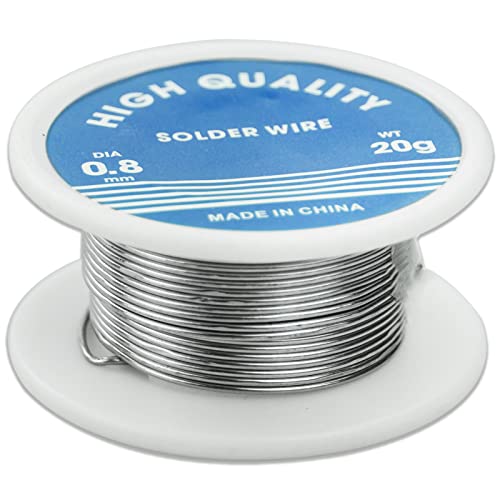 Fil à souder sans plomb 0,8 mm avec noyau en colophane pour soudure électrique, composants électroniques, réparation et bricolage, 20 g
