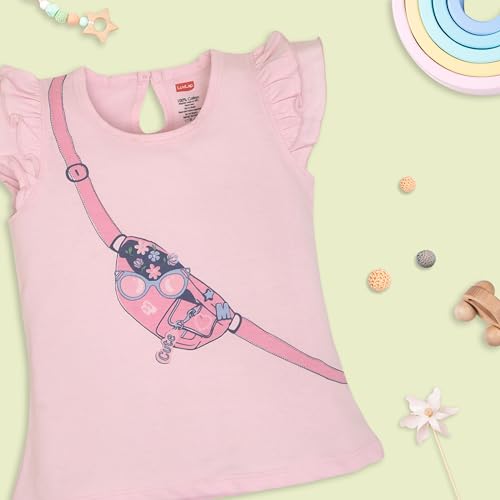 Image of LuvLap Baby Girls Regular Fit 100% Cotton Half Sleeves Girls Top CoSet Pack of 3